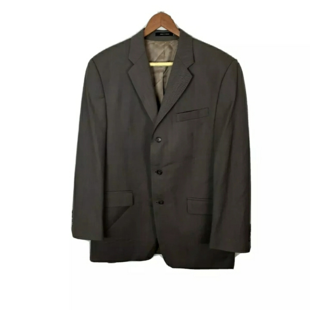 Vtg 90s Calvin Klein Blazer 100% Wool Three Button Closure Sz 40R Fully Lined